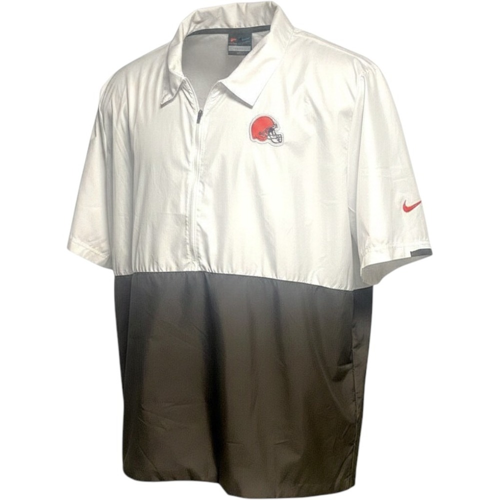 Cleveland Browns NFL Half-Zip Coaches Polo Windbreaker Pullover Mens 3XL